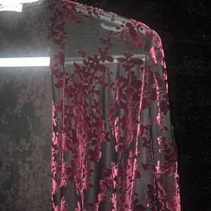 Sheer + Velvet detail Kimono ❤️